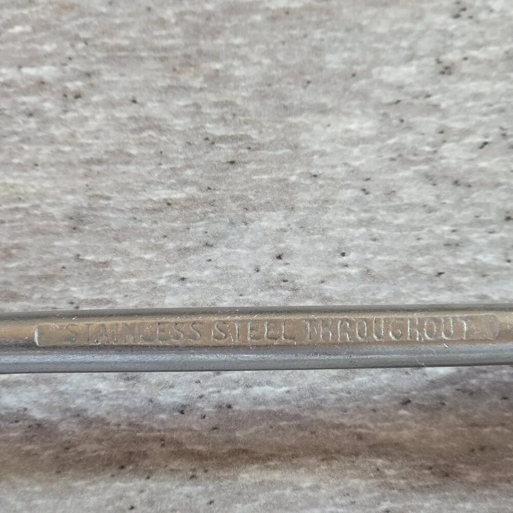 Ekco Eterna Carving Fork/Meat Fork Shaft Wood Handle 13” Long Vtg Kitchen USA
